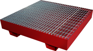 4 Drum Steel Pallet - Red